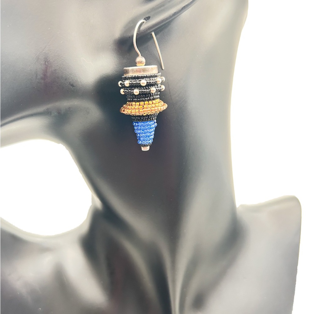 Unique Vintage Beaded Drop Earrings